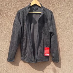 The North Face zip up sweater for men gray color medium size